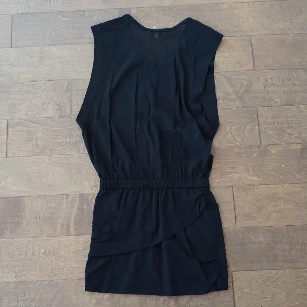 IRO Brady Silk Embroidered Ruched Dress in Black Size FR38 /‎ US S/M